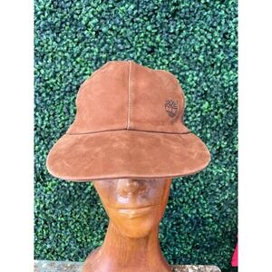vtg 90s TIMBERLAND LEATHER Hat // nyc vintage biker skater grunge rap hip hop